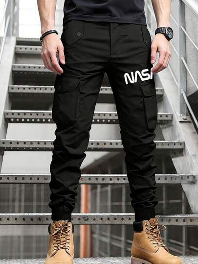 SHEIN Tween Boys' Casual Sports Cargo Pants With 3D Pockets, Loose Fit Drawstring Waist Trousers, Suitable For Commuting, School, Daily, Vacation, Sports, Spring/Summer/Autumn/Winter