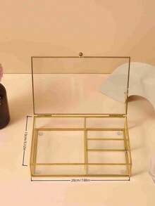 1 Pieza Caja de Almacenamiento de Joyas de Anillo de Vidrio Hexagonal Dorado de Lujo, Organizador de Gran Capacidad para Exhibir Múltiples Anillos, Ideal como Regalo para Boda, Compromiso, Día de San Valentín, Cumpleaños, Aniversario, Fiesta, Celebración, Viaje, Tocador, Decoración Navideña, Caja de Regalo para Joyas, Soporte de Anillos - transparente - Ver 14