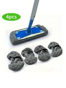 2/4/6/8PCS Green Reusable Mop Pads Refills Fit For - Washable Microfiber Wet And Dry Mop Pad Compatible With Sweeper Mops, Perfect For Surface And Hardwood Floor Cleaning(Mop Is NOT Included) - Dark Grey - View 11
