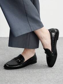 CUCCOO BIZCHIC Women Casual Flat Slip-On Shoes For Daily Wear Spring Shoes Spring Break Easter Valentine's Day - Black embossing - View 3