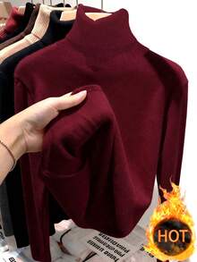 Écloséra New Thickened Versatile Crew Neck Long Sleeve Women T-Shirt, Winter