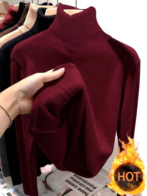 Écloséra New Thickened Versatile Crew Neck Long Sleeve Women T-Shirt, Winter