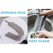 Machine Washable Ultra-Fine Fiber Bed Bottom Duster Cleaner, Includes 3pcs Cloths, Extendable Crevice Dust Cleaning Brush, Flexible Duster Brush, Suitable For Sofa, Bed And Furniture Bottom, Cleaning Supplies, Cleaning Tools (2pcs Replacement Cloths Without Extension Rod, Please Purchase Separately) - Grey - View 9