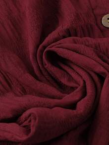 Linhara Áo kiểu nữ cỡ lớn mùa hè in hoa, thắt nút xoắn, cổ chữ V, dáng rộng, suông, thoải mái, đa năng, thích hợp mặc hàng ngày, thời trang thường ngày. - Màu Đỏ Sâu - Xem 5