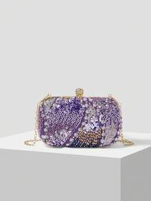 MOTF 女士宴会包、女士手提包、女士圣诞/新年手拿包 - 紫色 - 查看 1