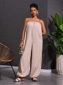 Veslaya Bộ jumpsuit dáng rộng không dây vai màu mơ cao cấp, chất liệu vải dệt họa tiết, dành cho nữ, thích hợp cho các dịp lễ hội âm nhạc, lễ Phục sinh, phong cách miền Tây, du mục, tiệc sinh nhật, lễ tốt nghiệp, đại học, sinh viên, thường ngày, dễ phối đồ, giải trí, kỳ nghỉ, du lịch biển, bãi biển, tắm nắng, xu hướng thịnh hành, thời trang đường phố, dự tiệc cưới phong cách Boho, đi làm, ăn sáng muộn, sân bay, tiệc tùng, dã ngoại ngày lễ, dạ hội sang trọng, vũ hội, thường ngày. Bộ jumpsuit dáng rộng không dây vai, ống côn, màu mơ cao cấp, chất liệu vải dệt họa tiết, dành cho nữ cỡ lớn. - Màu be - Xem 7