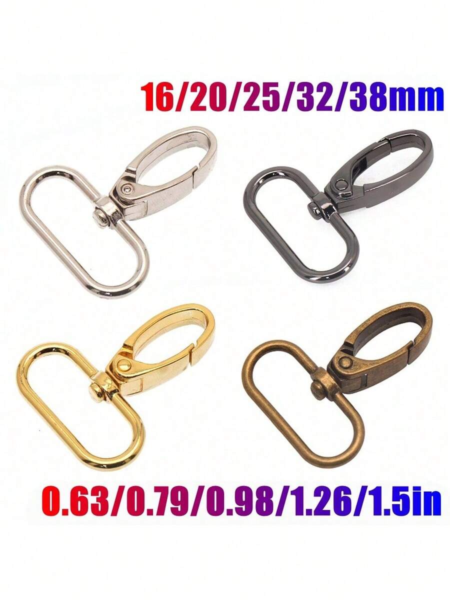 5Pcs/Pack 16/20/25/32/38mm Metal Snap Hook Lobster Clasp Collar Carabiner Belt Buckles DIY Key Chain Bag Part Accessories - Multicolor - View 1