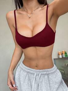 SHEIN EZwear Women's Comfortable Breathable Camisole Top - Burgundy - View 1