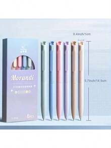 Bộ 6 bút bi mực gel nhiều màu sắc X Jess, bút mực khô nhanh, bút bi đen đầu nhọn 0.5mm, bút viết trơn tru, thích hợp cho văn phòng và trường học, đồ dùng học tập. - Nhiều màu - Xem 2
