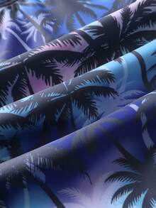 SHEIN Boys' Printed 2 Pieces Casual Vacation Pattern Long Sleeve Swimsuit And Swim Trunks