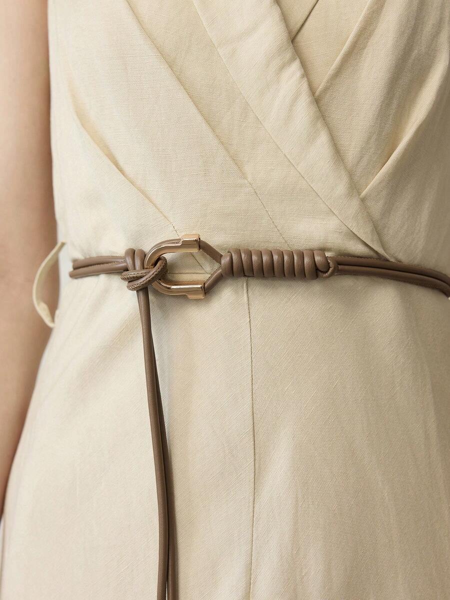 MOTF PREMIUM FASHIONABLE VERSATILE KHAKI WAIST BELT - Khaki - View 1