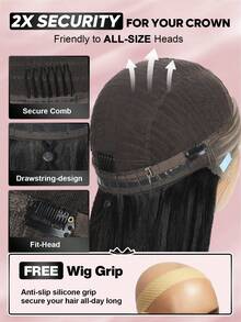 ALL READY WIG 即取即用无胶假发，预先拔毛漂白，13*6直发蕾丝闭合假发，隐形抽绳，全套真人发假发 - SNatural - 查看 5