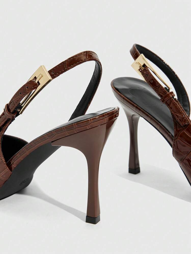 CUCCOO SZL Sexy Fashion Pointed Toe Women's Stiletto Heel Slingback Side Cut-Out Dress Pumps, Suitable For Party, Nightclub