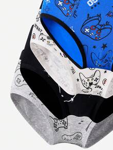 6 chiếc/gói Quần lót nam in hình tay cầm chơi game nhiều màu sắc, chất liệu cotton pha mềm mại, thoáng khí. - Nhiều màu - Xem 6