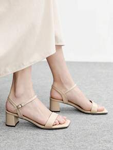 CUCCOO BIZCHIC 夏季新款气质外套搭配裙子，时尚凉鞋，法式露趾凉鞋女款 - 淺粉色 - 查看 4