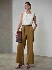 MOTF PREMIUM WOMEN'S LACE PATCHWORK SLEEVELESS TOP, SPRING/SUMMER - Apricot - View 5