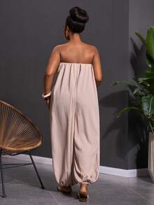Veslaya Bộ jumpsuit dáng rộng không dây vai màu mơ cao cấp, chất liệu vải dệt họa tiết, dành cho nữ, thích hợp cho các dịp lễ hội âm nhạc, lễ Phục sinh, phong cách miền Tây, du mục, tiệc sinh nhật, lễ tốt nghiệp, đại học, sinh viên, thường ngày, dễ phối đồ, giải trí, kỳ nghỉ, du lịch biển, bãi biển, tắm nắng, xu hướng thịnh hành, thời trang đường phố, dự tiệc cưới phong cách Boho, đi làm, ăn sáng muộn, sân bay, tiệc tùng, dã ngoại ngày lễ, dạ hội sang trọng, vũ hội, thường ngày. Bộ jumpsuit dáng rộng không dây vai, ống côn, màu mơ cao cấp, chất liệu vải dệt họa tiết, dành cho nữ cỡ lớn. - Màu be - Xem 6
