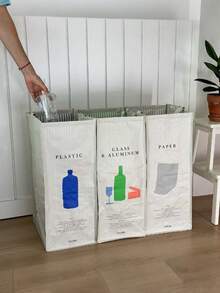 Joivida 1个垃圾分类垃圾袋 | 可折叠PP材质收纳袋 – 可重复使用防水，适用于厨房、家庭、酒店及物业管理 | 垃圾分类整理袋，是返校季的理想之选 - 彩色 - 查看 6