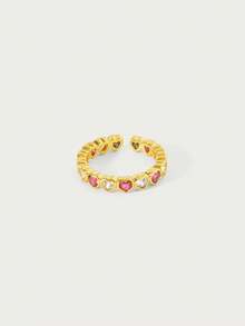 Glisma Women Single Ring,Outfits, Old Money,Metallic/Texture,Gemstone,For Mom/Women/Girl/Mother,Premium,Vintage,Classy,Heart Old Money,Outfits,Classy,Metallic/Texture,Vintage,Elegant,For Mom/Women/Girl/Mother,Gemstone,Heart,Valentine's Day,Gold,Easter,Travel/Beach/Vacation,Boho,Grunge - Gold - View 2