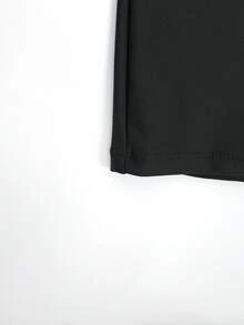Manfinity Swimmode Quần bơi nam mùa hè phối màu tương phản, kiểu dáng thường ngày, thích hợp đi biển. - màu đen - Xem 4