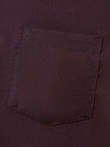 Manfinity Mode Camisa de manga larga con botones para hombre, casual y de oficina - Marrón Chocolate - Ver 7