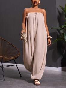 Veslaya Bộ jumpsuit dáng rộng không dây vai màu mơ cao cấp, chất liệu vải dệt họa tiết, dành cho nữ, thích hợp cho các dịp lễ hội âm nhạc, lễ Phục sinh, phong cách miền Tây, du mục, tiệc sinh nhật, lễ tốt nghiệp, đại học, sinh viên, thường ngày, dễ phối đồ, giải trí, kỳ nghỉ, du lịch biển, bãi biển, tắm nắng, xu hướng thịnh hành, thời trang đường phố, dự tiệc cưới phong cách Boho, đi làm, ăn sáng muộn, sân bay, tiệc tùng, dã ngoại ngày lễ, dạ hội sang trọng, vũ hội, thường ngày. Bộ jumpsuit dáng rộng không dây vai, ống côn, màu mơ cao cấp, chất liệu vải dệt họa tiết, dành cho nữ cỡ lớn. - Màu be - Xem 9