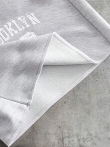 AXEPEAK 男士双层腰带抽绳字母印花休闲短裤 - 淺灰色 - 查看 5