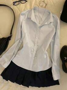 Glimmora 修身白色衬衫 - 灰色 - 查看 4