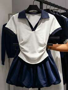 Resyla 甜美清爽的女生夏季束腰装 - 彩色 - 查看 3