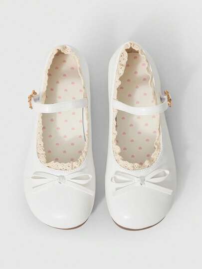 Kawaii Damen rote Mary Jane Loafer, geschlossene Zehenpartie, Schleifen-Spitze Lolita Ballettschuhe für Weihnachten