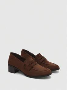 CUCCOO BIZCHIC Zapatos de suela blanda con punta cuadrada pequeña y sin cordones, estilo retro para otoño e invierno, ideales para el uso diario - Marrón - Ver 7