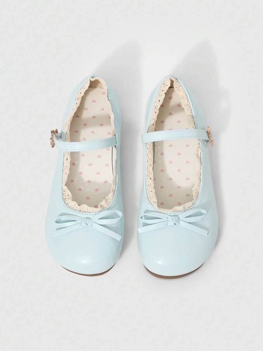ROMWE Kawaii Giày bệt trang trí nơ ren ngọt ngào thời trang dành cho nữ - Màu xanh lam - Xem 1