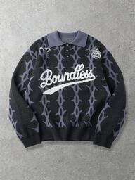 Men's Casual Printed Knit Sweater