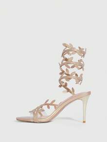 CUCCOO SZL 女士镶钻系带设计百搭时尚高跟鞋，适合日常、派对、度假等场合