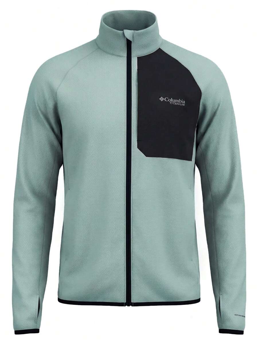 Columbia Triple Canyon Grid Full Zip II Men's Fleece Crushed Blue Black - Baby Blue - View 1