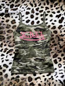 Resyla 女士休闲迷彩数码印花吊带背心 - 彩色 - 查看 1