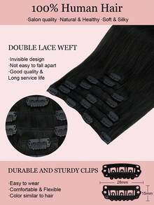 7PCS Straight Clip In Hair Extensions 100% Real Human Hair 14-24 Inch 115G Double Weft Invisible Clip Hair Extensions Remy Natural Human Hair For Women Girls Daily Use - S1 - View 4