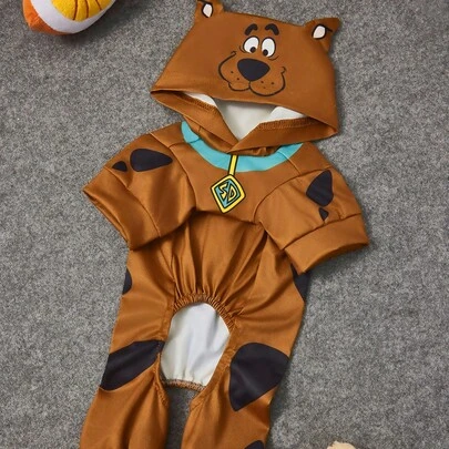 SCOOBY-DOO X SHEIN 1 件卡通人物角色扮演宠物连体衣、家居服、睡衣、猫/狗衣服，尺码 XXS-XXXXL、特小号、特大号、角色扮演