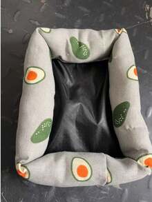 1pc S/M Fruit Print Canvas Durable Scratch-Resistant Hamster Nest Mat, Not Machine Washable, Suitable For Small Pets Squirrel Chinchilla Sleeping Bed, All Season - Multicolor - View 14