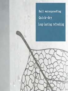 1pcMinimalist Leaf Print Shower Curtain, Black White Design For Modern Bathroom Division & Privacy - Multicolor - View 4