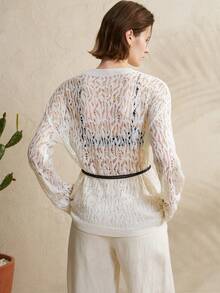 Airaco 轻盈镂空针织宽松美人鱼罩衫 - 杏色 - 查看 2