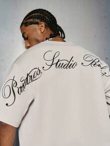 PAVTROS Men's Fashionable & Comfortable Embroidered T-Shirt Set - Khaki - View 4