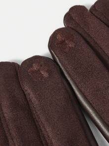 MOTF PREMIUM GUANTES DE CUERO DE CINCO DEDOS ACOLCHADOS Y CÁLIDOS EN COLOR CAQUI, PARA OTOÑO/INVIERNO - Marrón - Ver 5