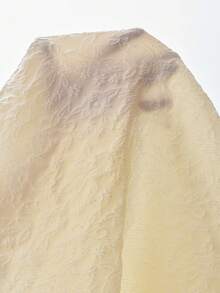 SHEIN Tween Girl Loose Elegant Lace Trim Pearl Decor Textured Fabric Dress,Kids - White - View 5