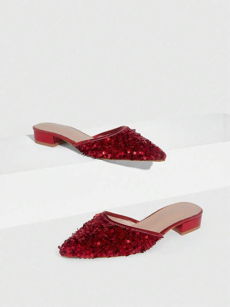 CUCCOO SZL Fashion Shiny Women's Shoes Backspace Design Banquet Party Women's Shoes Spring Shoes