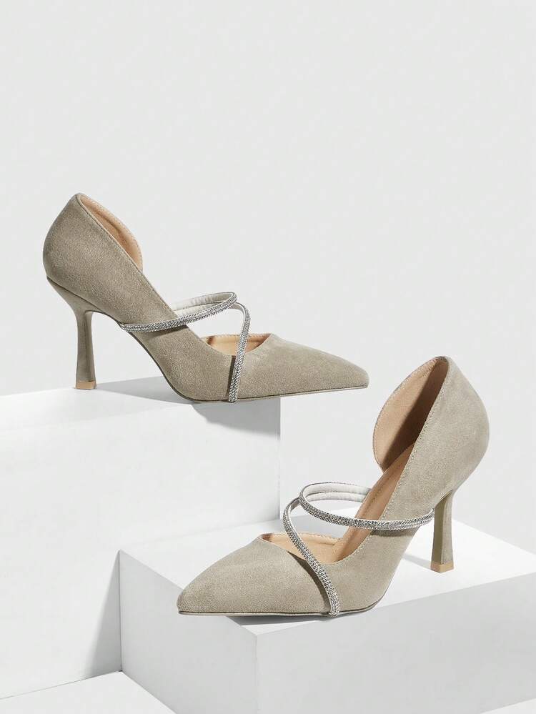 CUCCOO SZL Women's Pointed Toe High Heel Rhinestone Stilettos, Elegant Sexy Party Pumps Valentine's Day