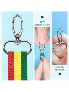 5Pcs/Pack 16/20/25/32/38mm Metal Snap Hook Lobster Clasp Collar Carabiner Belt Buckles DIY Key Chain Bag Part Accessories - Multicolor - View 5