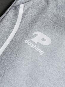 PAVTROS 男士休闲字母印花抽绳腰短裤，夏季 - 灰色 - 查看 6