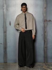 PAVTROS Manfinity Streetrush Men's Street-Style Popular INS Matching.Men's Streetwear,Men's Casual Street Short Sleeve Shirt With Collar,Blue Striped Shirt,Embroidered Pattern Shirt,Street Style, Boyfriend Gift,Men's Slogan Plaid Print Single-Breasted Casual Long Sleeve Shirt,Streetwear,Baggy,I Love My Boyfriend Men Cropped Shirt Faith Over Fear Shirt Men Graphic Shirt - Multicolor - View 5