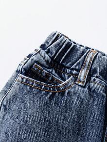 Playful Pals Girls' Versatile Fashion Distressed Straight Leg Blue Jeans - Medium Wash - View 6